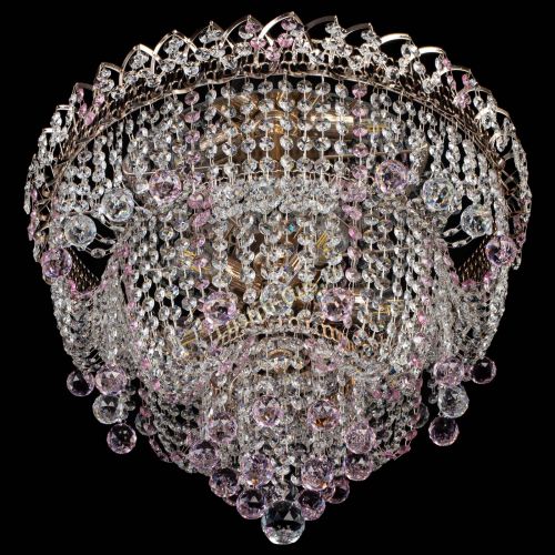Люстра Водопад Софья розовая в Кирове Гусь Хрустальный