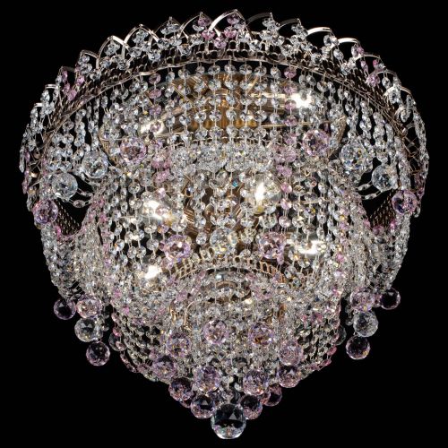 Люстра Водопад Софья розовая в Кирове Гусь Хрустальный