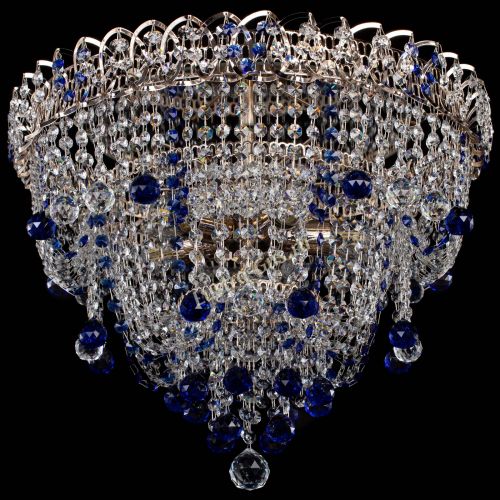 Люстра Водопад Софья синяя в Кирове Гусь Хрустальный