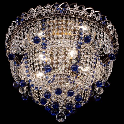 Люстра Водопад Софья синяя в Кирове Гусь Хрустальный