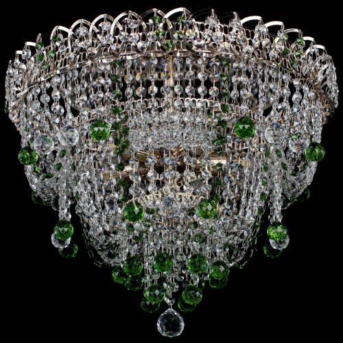 Люстра Водопад Софья зеленая в Кирове Гусь Хрустальный