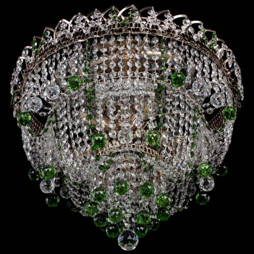 Люстра Водопад Софья зеленая в Кирове Гусь Хрустальный