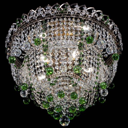 Люстра Водопад Софья зеленая в Кирове Гусь Хрустальный