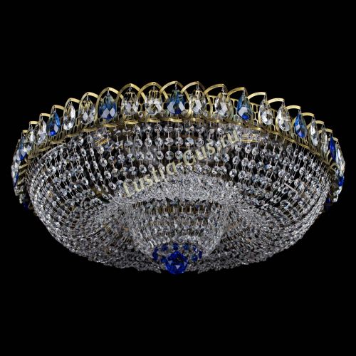 Люстра Водоворот Купол под бронзу Синий в Кирове Гусь Хрустальный