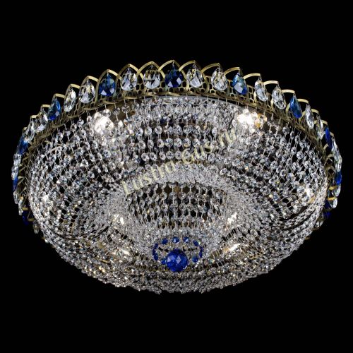 Люстра Водоворот Купол под бронзу Синий в Кирове Гусь Хрустальный