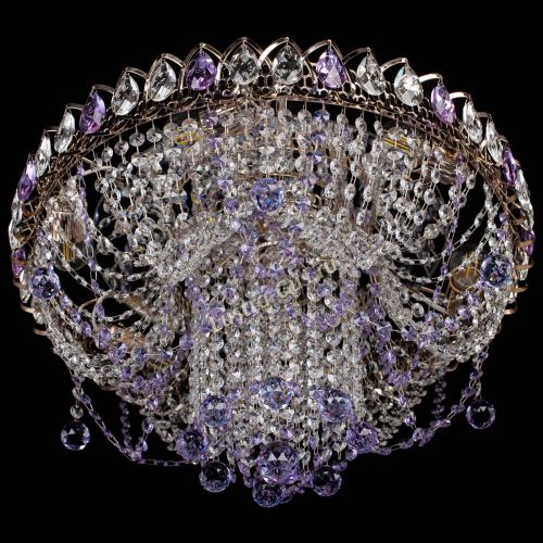 Люстра Водоворот Ольга шар фиолетовая в Кирове Гусь Хрустальный
