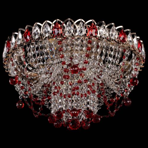 Люстра Водоворот Ольга шар красная в Кирове Гусь Хрустальный