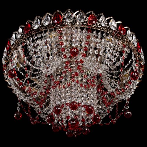 Люстра Водоворот Ольга шар красная в Кирове Гусь Хрустальный