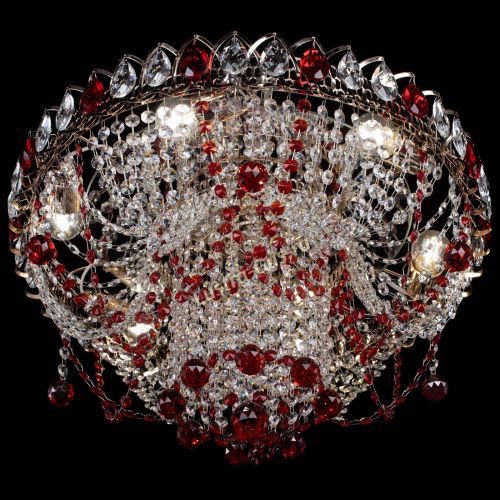Люстра Водоворот Ольга шар красная в Кирове Гусь Хрустальный