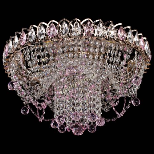 Люстра Водоворот Ольга шар розовая в Кирове Гусь Хрустальный