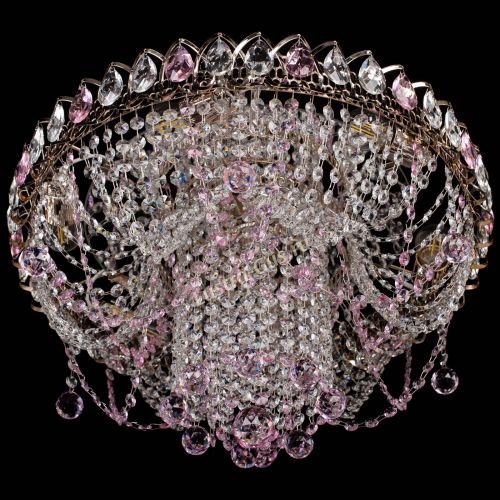 Люстра Водоворот Ольга шар розовая в Кирове Гусь Хрустальный