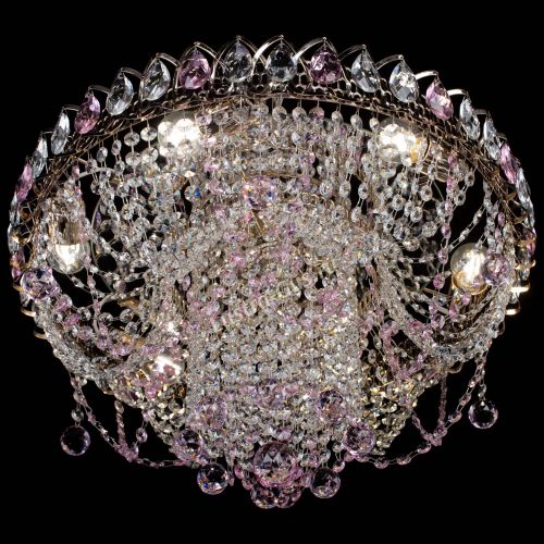Люстра Водоворот Ольга шар розовая в Кирове Гусь Хрустальный