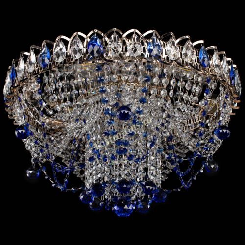 Люстра Водоворот Ольга шар синяя в Кирове Гусь Хрустальный