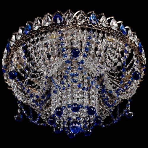 Люстра Водоворот Ольга шар синяя в Кирове Гусь Хрустальный