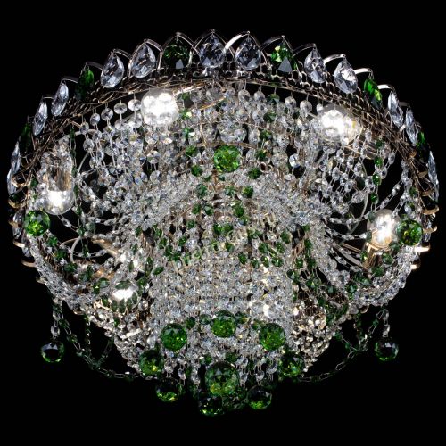 Люстра Водоворот Ольга шар зеленая в Кирове Гусь Хрустальный