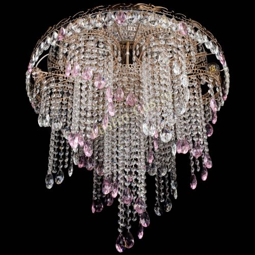 Люстра Вьюга розовая в Кирове Гусь Хрустальный