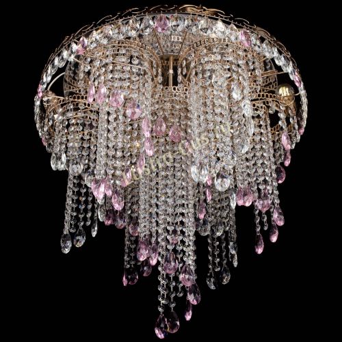 Люстра Вьюга розовая в Кирове Гусь Хрустальный