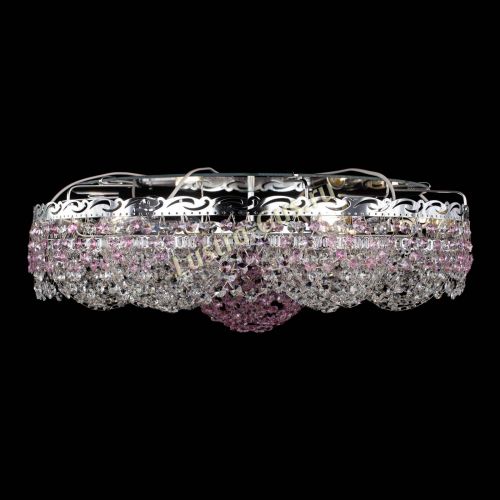 Люстра Вьюга №3 розовая в Кирове Гусь Хрустальный