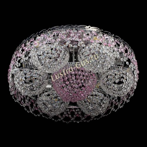 Люстра Вьюга №3 розовая в Кирове Гусь Хрустальный