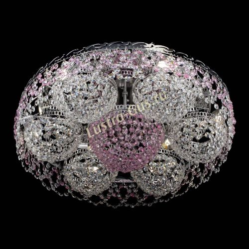 Люстра Вьюга №3 розовая в Кирове Гусь Хрустальный