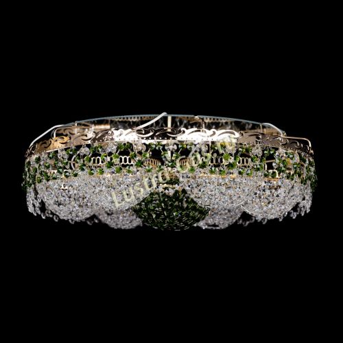 Люстра Вьюга №3 зеленая в Кирове Гусь Хрустальный