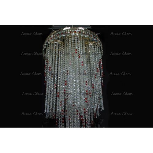 Люстра Вьюга длинная красная в Кирове Гусь Хрустальный