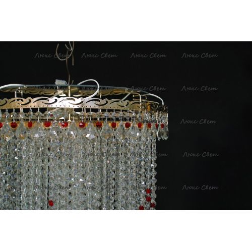 Люстра Вьюга длинная красная в Кирове Гусь Хрустальный