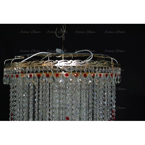 Люстра Вьюга длинная красная в Кирове Гусь Хрустальный