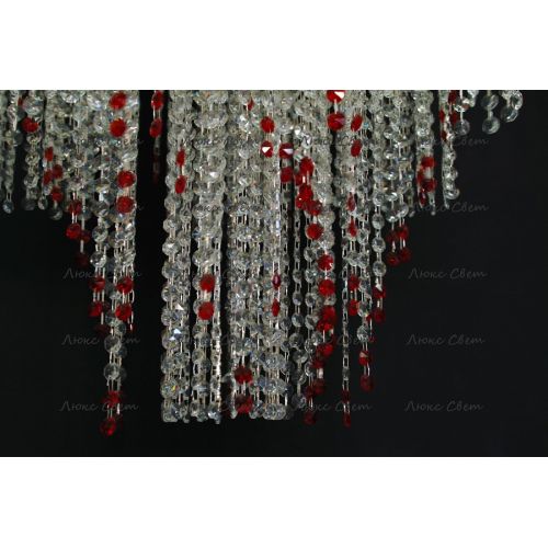 Люстра Вьюга длинная красная в Кирове Гусь Хрустальный