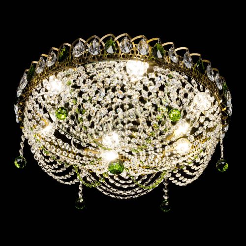 Люстра Жасмин №1 под бронзу зеленая в Кирове Гусь Хрустальный