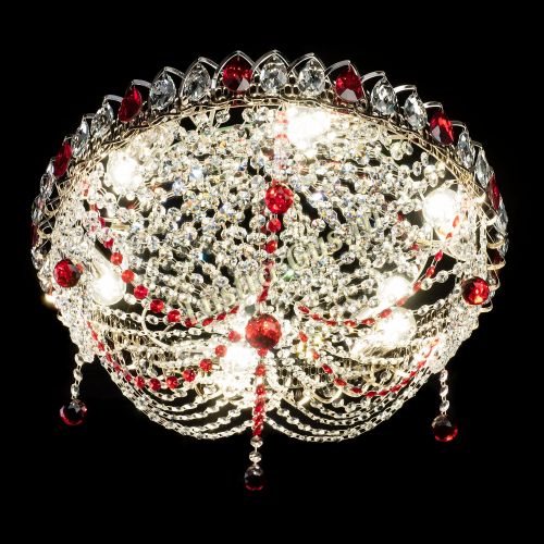Люстра Жасмин №1 красная в Кирове Гусь Хрустальный