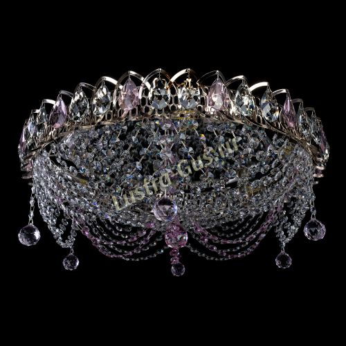 Люстра Жасмин №1 розовая в Кирове Гусь Хрустальный