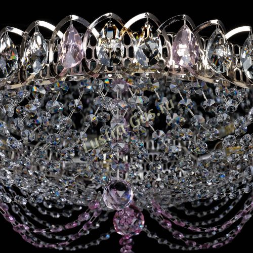 Люстра Жасмин №1 розовая в Кирове Гусь Хрустальный