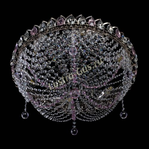 Люстра Жасмин №1 розовая в Кирове Гусь Хрустальный