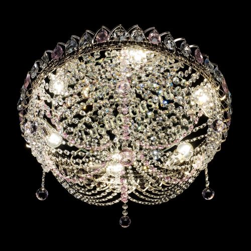 Люстра Жасмин №1 розовая в Кирове Гусь Хрустальный