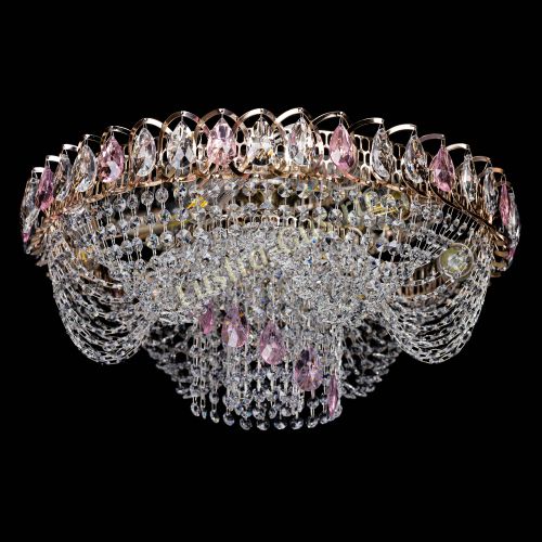 Люстра Жасмин Каскад розовый в Кирове Гусь Хрустальный