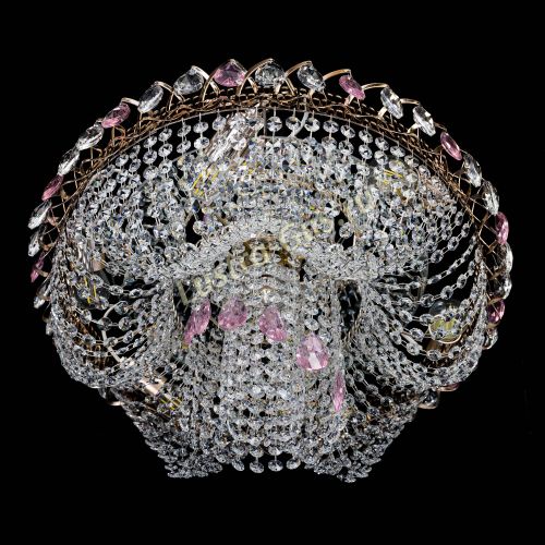 Люстра Жасмин Каскад розовый в Кирове Гусь Хрустальный