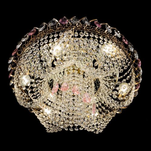 Люстра Жасмин Каскад розовый в Кирове Гусь Хрустальный