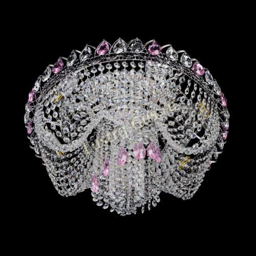 Люстра Жасмин Каскад розовый в Кирове Гусь Хрустальный