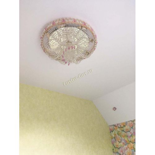 Люстра Жасмин Каскад розовый в Кирове Гусь Хрустальный