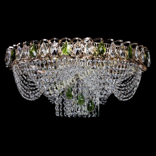 Люстра Жасмин Каскад зеленый в Кирове Гусь Хрустальный