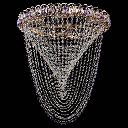 Люстра ﻿Жасмин Веер фиолетовая в Кирове Гусь Хрустальный