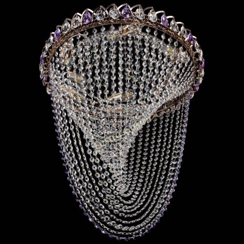 Люстра ﻿Жасмин Веер фиолетовая в Кирове Гусь Хрустальный