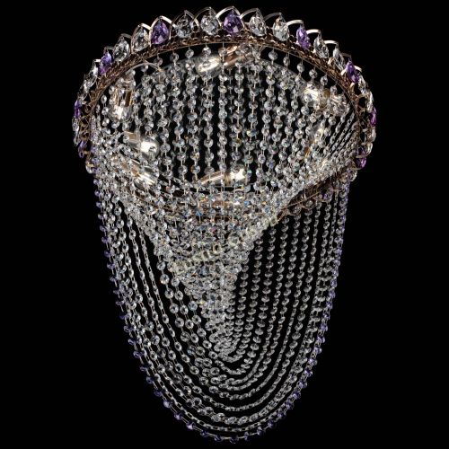 Люстра ﻿Жасмин Веер фиолетовая в Кирове Гусь Хрустальный