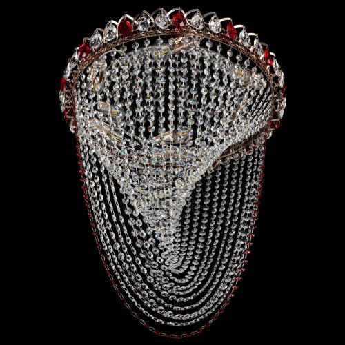 Люстра ﻿Жасмин Веер красная в Кирове Гусь Хрустальный