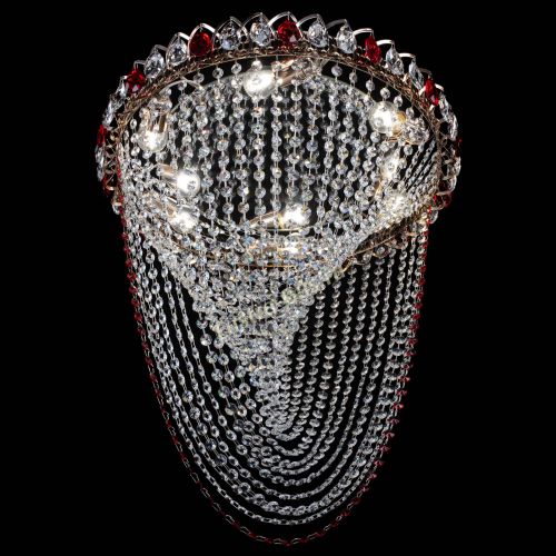 Люстра ﻿Жасмин Веер красная в Кирове Гусь Хрустальный