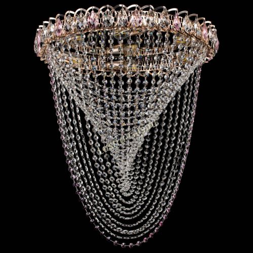 Люстра ﻿Жасмин Веер розовая в Кирове Гусь Хрустальный