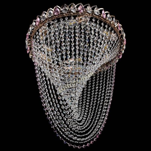 Люстра ﻿Жасмин Веер розовая в Кирове Гусь Хрустальный