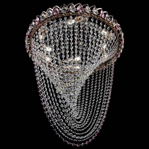 Люстра ﻿Жасмин Веер розовая в Кирове Гусь Хрустальный