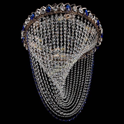 Люстра ﻿Жасмин Веер синий в Кирове Гусь Хрустальный